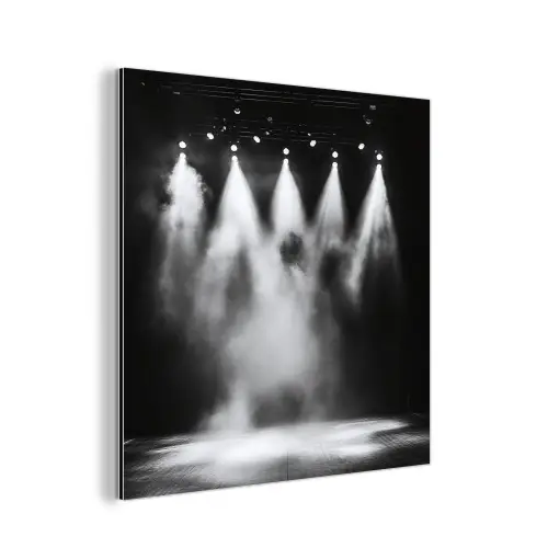 Theaterzaal - Mist - Spotlights - Zwart aluminium wit klein -3d