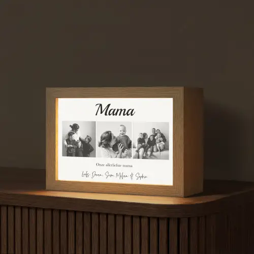 Mama - Fotocollage - 3 Foto's Light Box met kabel (Tafellamp) klein -z3d_website