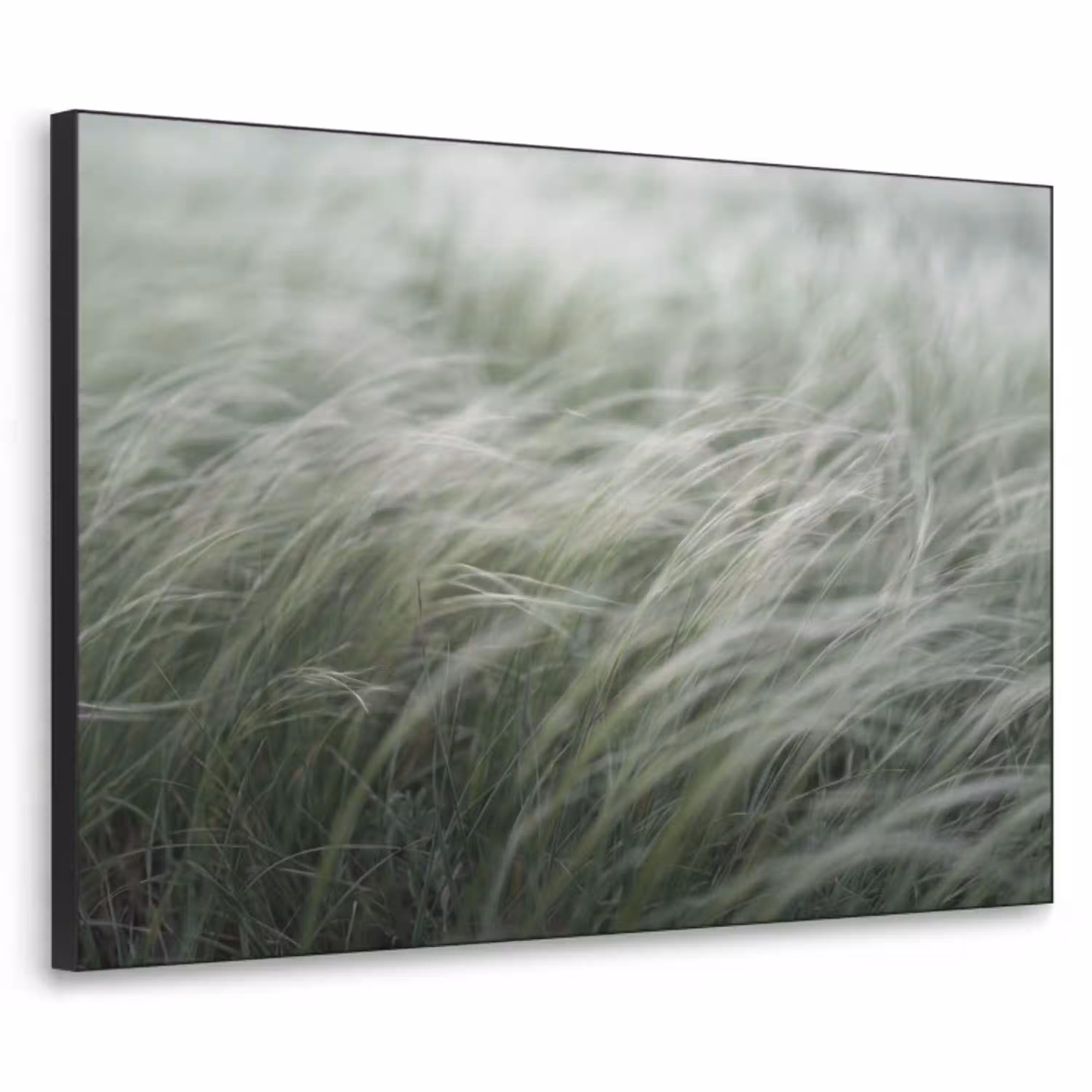 Gras - Wazig - Natuur - Groen - Zacht Textielframe zwart klein -3d
