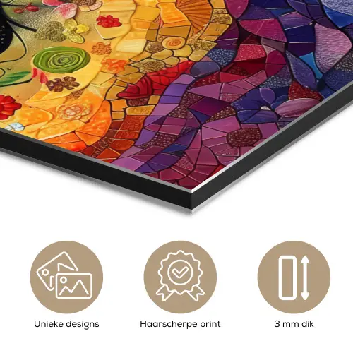 Kunst - Levensboom - Bloemen - Hippie aluminium wit klein -closeup_NL