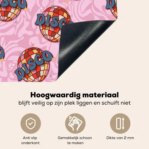Disco - Bal - Patroon - Roze Inductie beschemer met haakjes klein 777 -ky-onderkant-nl