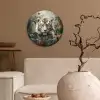 Tijger - Vlinders - Dieren - Jungle - Bloemen Wandcirkel kunststof plaat 5mm dik klein -sfeer1
