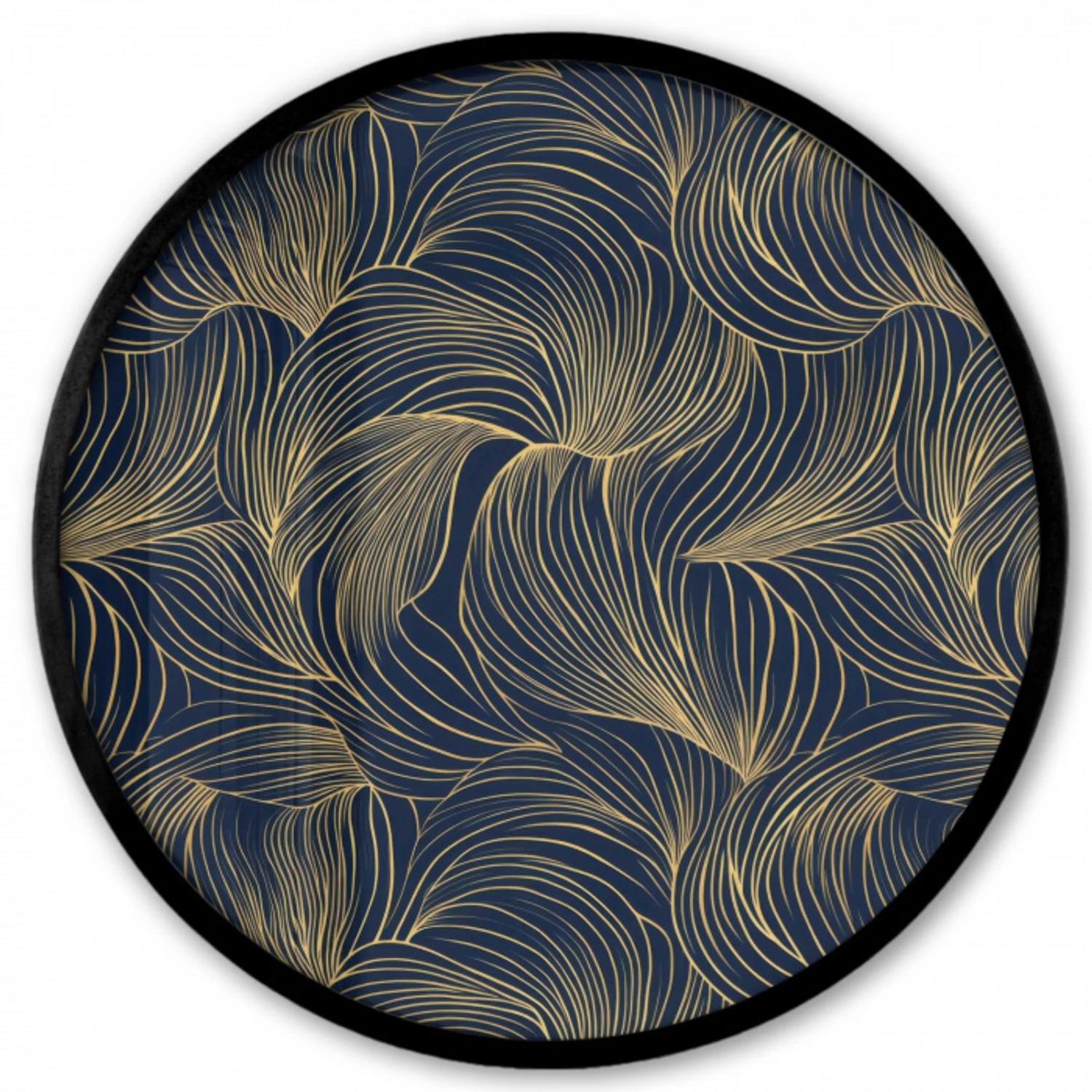Abstract - Lijnen - Blauw - Goud Fotolijst rond zonder passe partout klein 856 -3d