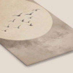 Vogel - Beige - Japandi fotolijst zwart zonder passe partout klein -zsfeer6