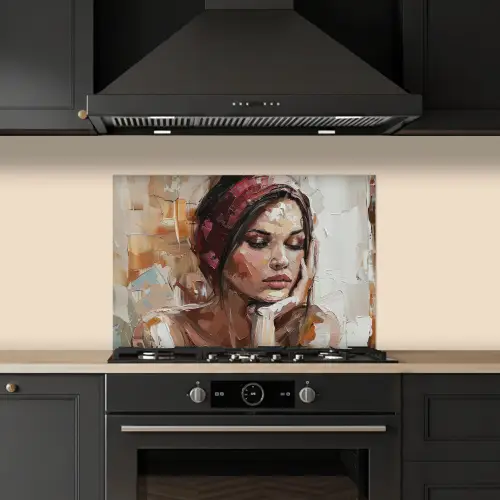 Vrouw - Verflook - Portret - Modern keuken achterwand spatscherm klein -sfeer1