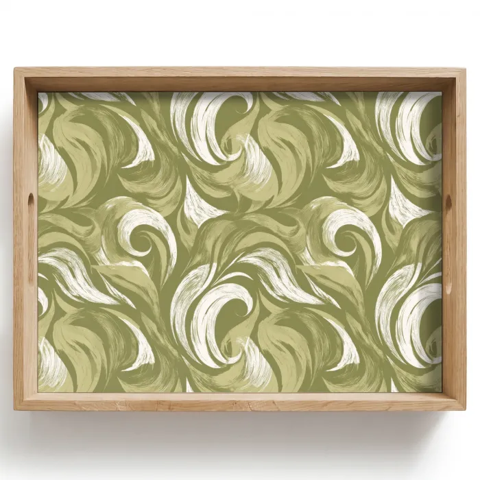 Abstract - Textuur - Groen Dienblad Rechthoek middel 911 -z3d_shopping