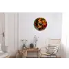 Vrouw - Sinaasappel - Bessen - Oranje Wandcirkel aluminium klein -woonkamer