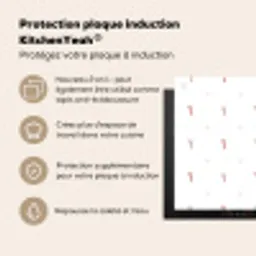 Patroon - Sterren - Zuurstok - Wit Inductie beschermer vinyl 3mm middel 274 -zzzzzzusp-haakje_FR