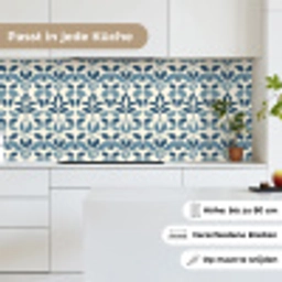 Flora - Modern - Blauw keuken achterwand 2 middel 871 -sfeer4_DE