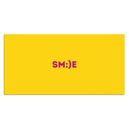 Smile - Roze - Geel Muismat XXL klein -3d_leeg