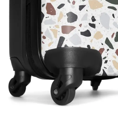 Terrazzo natuurlijk kleurpatroon NBS - Handbagage koffer - Kinderen Unisex middel -wiel