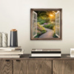 Doorkijk - Bloemen - Natuur - Zon - Pad aluminium wit klein -sfeer1
