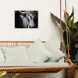 Stier - Hoorns - Snuit - Goud tuinposter los doek klein -sfeer7