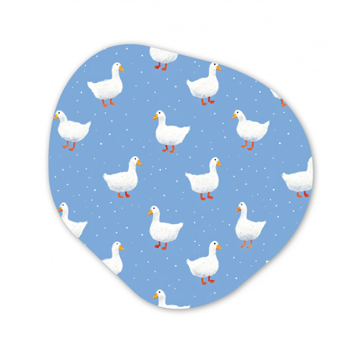 Ganzen - Elegant - Blauw Wandcirkel Organisch Forex 3mm klein 629 -3d
