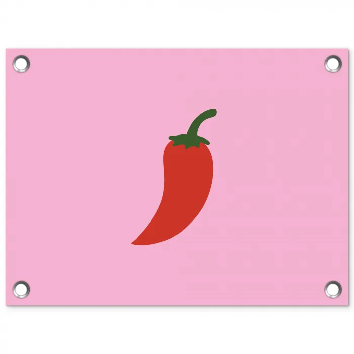Peper - Rood - Illustratie tuinposter los doek klein -3d