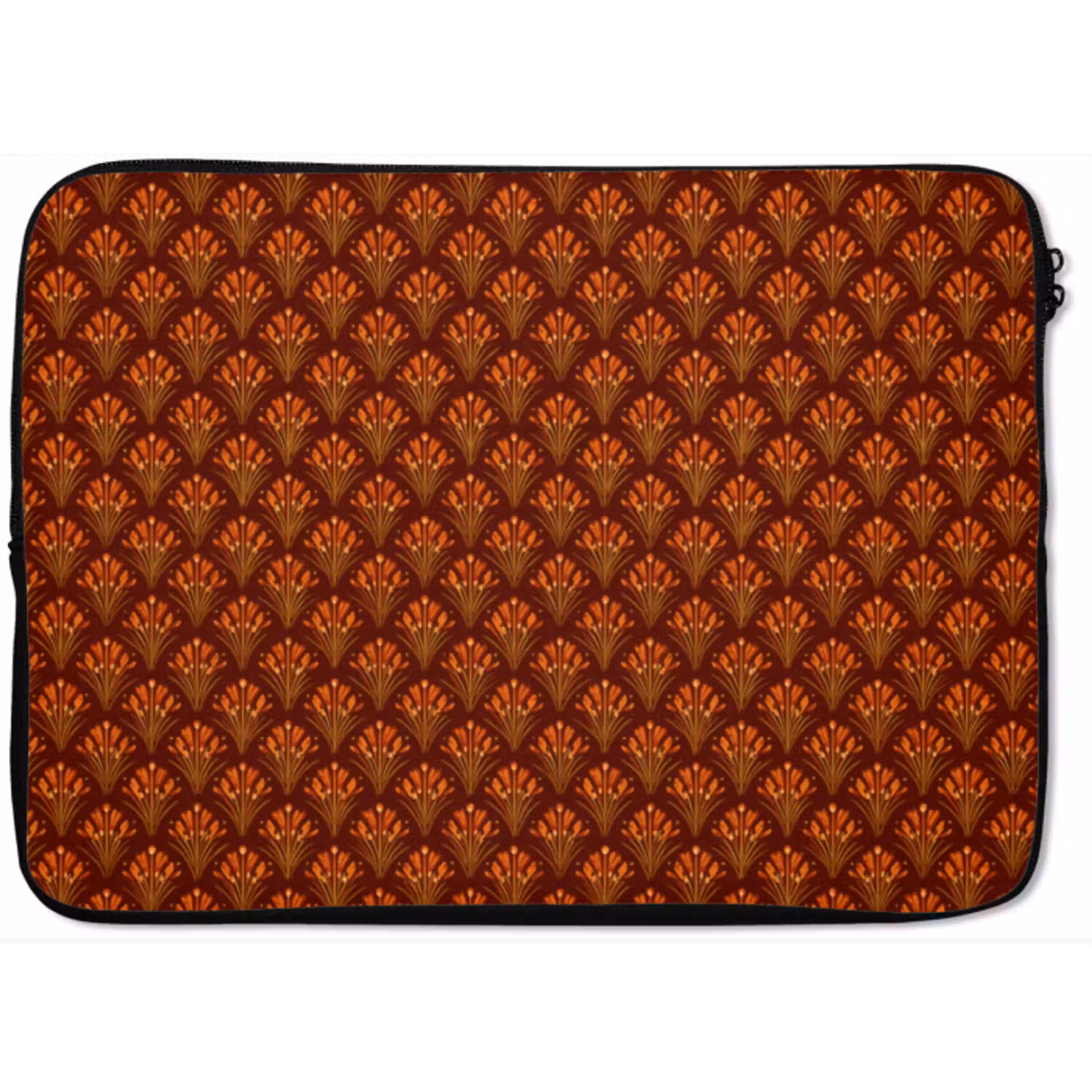 Waaiers - Art Deco - Botanisch - Roestbruin - Oranje laptophoes neopreen klein 279 -zkaufland3dotto
