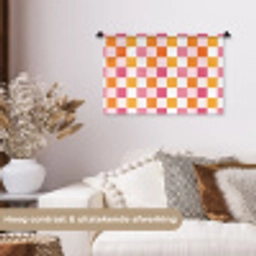 Patroon - Vierkant - Roze Wandkleed katoen klein 269 -sfeer1