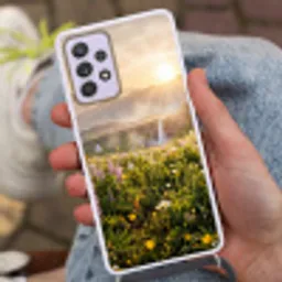 Vlinders - Waterval - Bloemenveld Hoesje Samsung Galaxy A52 5G met koord klein -sfeer3