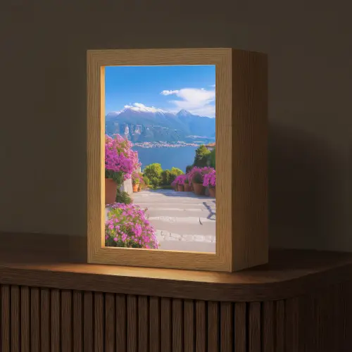 Lake Como - Italië - Landschap Light Box met kabel (Tafellamp) klein -z3d_website