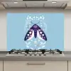 Bladeren - Wit - Vlinder - Insect keuken achterwand spatscherm klein -3d_website
