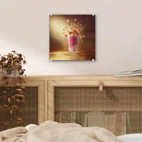 Framboos - Smoothie - Drinken - Roze plexiglas 5mm klein -sfeer4
