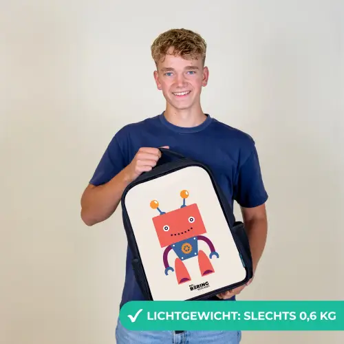 Rode robot met vierkant hoofd Rugzak - Zwart middel -sfeer7_NL