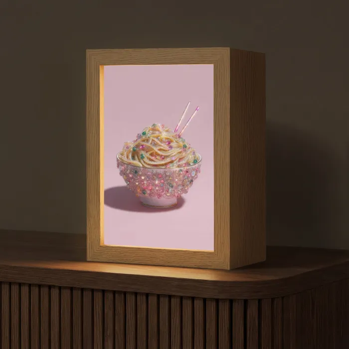 Noodles - Edelstenen - Stokjes - Roze Light Box met kabel (Tafellamp) klein -z3d_website