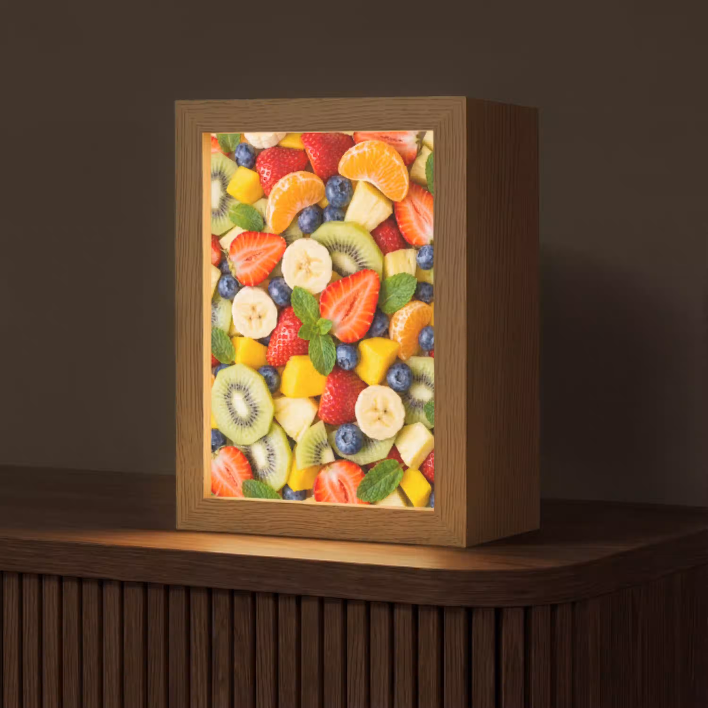 Fruit - Plakjes - Eten - Kleurrijk Light Box met kabel (Tafellamp) klein -z3d_website