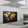 Wereldkaart - Goud - Steen keuken achterwand spatscherm klein -3d_schuin