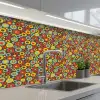 Patroon - Jaren 70 - Retro - Bubbel keuken achterwand 2 middel 871 -3d_schuin