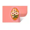 Illustratie - Bloemen - Rand - Roze Muursticker klein -3d