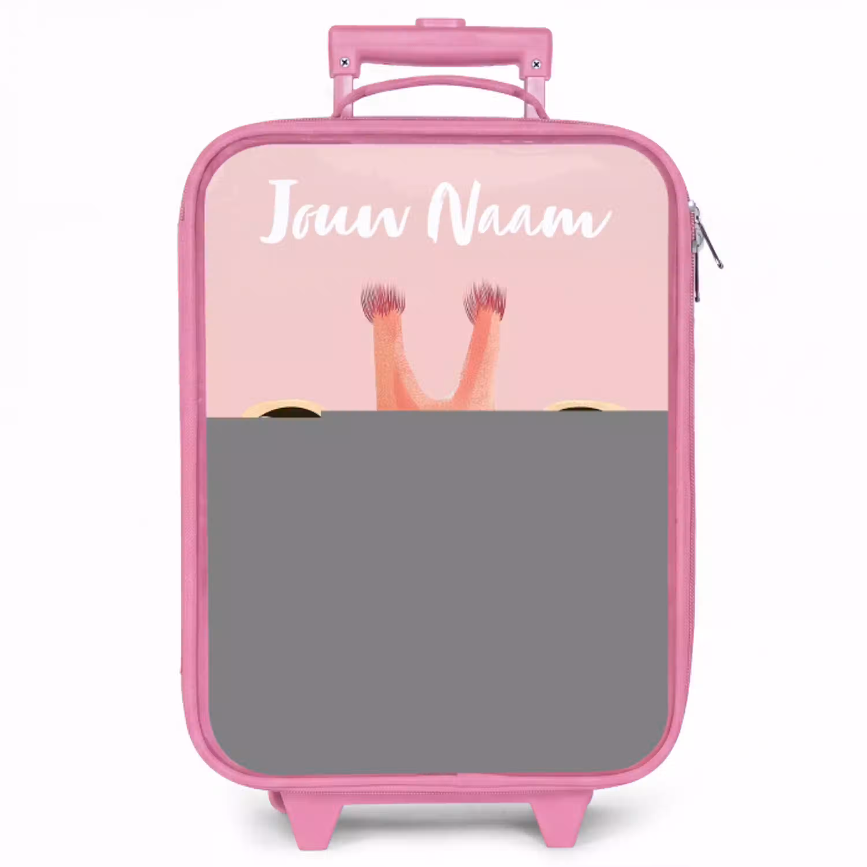 Giraffe - Wimpers - Minimalistisch - Roze Kinderkoffer - Roze klein -zzz_website3d