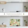 Glazen - Proosten - Bladeren - Groen keuken achterwand spatscherm klein -voor_na_NL