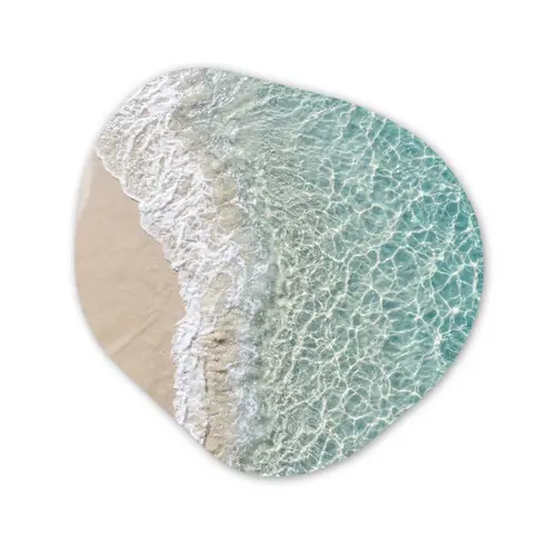Kust - Zand - Blauw Wandcirkel Organisch Forex 3mm klein -3d