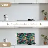 Waterlelies - Vijver - Water keuken achterwand spatscherm klein 900 -voor_na_NL