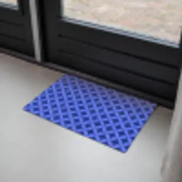Patroon - Blauw Deurmat klein -sfeer2