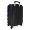 Roze lijnen op kobaltblauw NBS - Handbagage koffer - Volwassenen Unisex middel -achterkant