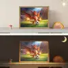 Draak - Voetbal - Vuur - Stadion Light Box met batterij (Wandlamp kind) middel -sfeer3_kind