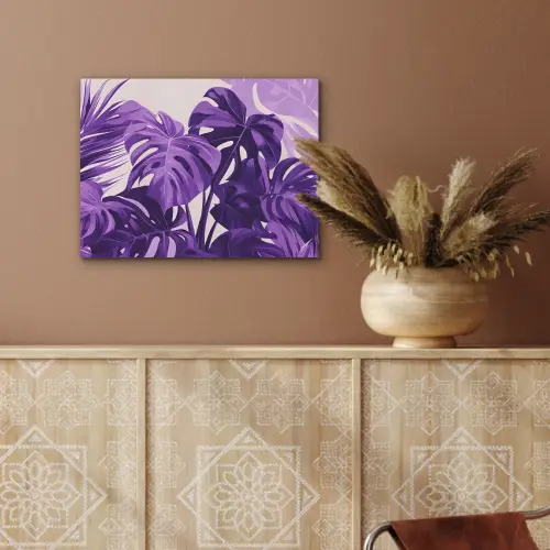 Bladeren - Paars - Tropisch - Abstract PET vilt klein -sfeer4