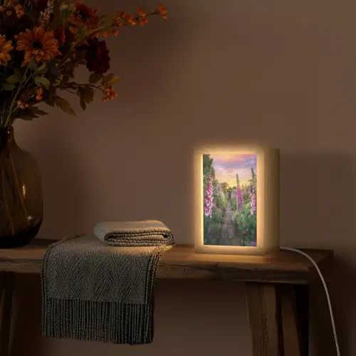 Vingerhoedskruid - Bloemen - Tuin Light Box met kabel (Tafellamp) klein -sfeer4