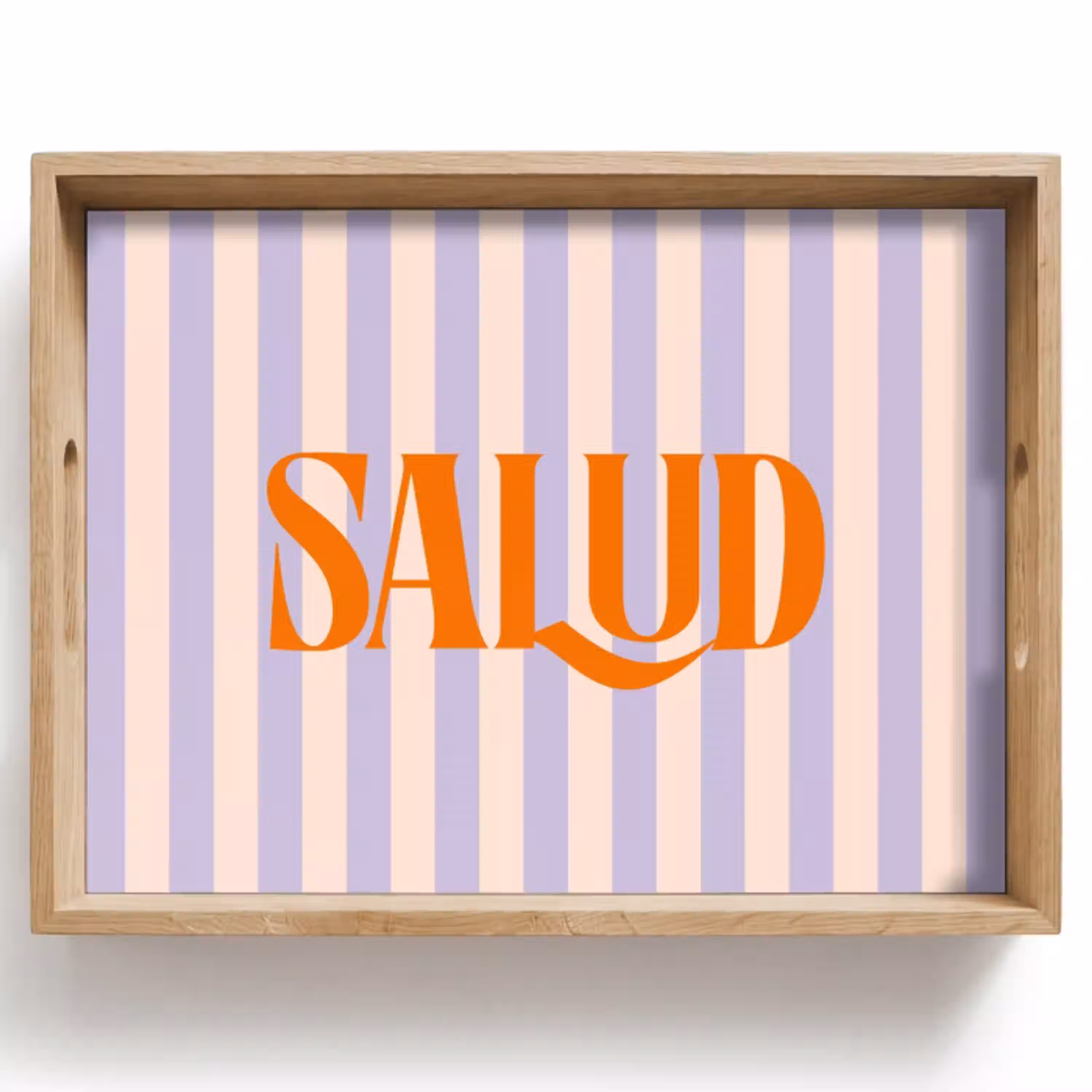 Lila - Oranje - Strepen - Salud Dienblad Rechthoek middel -z3d_shopping