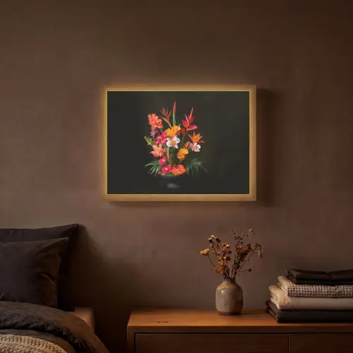 Boeket - Bloemen - Exotisch Light Box met batterij (Wandlamp) middel -sfeer4