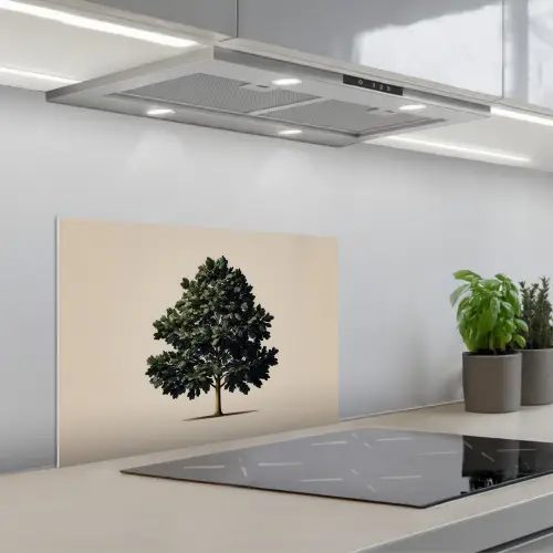 Eikenboom - Schaduw - Egaal keuken achterwand spatscherm klein -3d_schuin