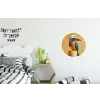 Ijsvogel - Pilaar - Koksmuts - Vogel Wandcirkel aluminium klein -kinderkamer