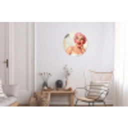 Vrouw - Douche - Roze Wandcirkel aluminium klein -woonkamer