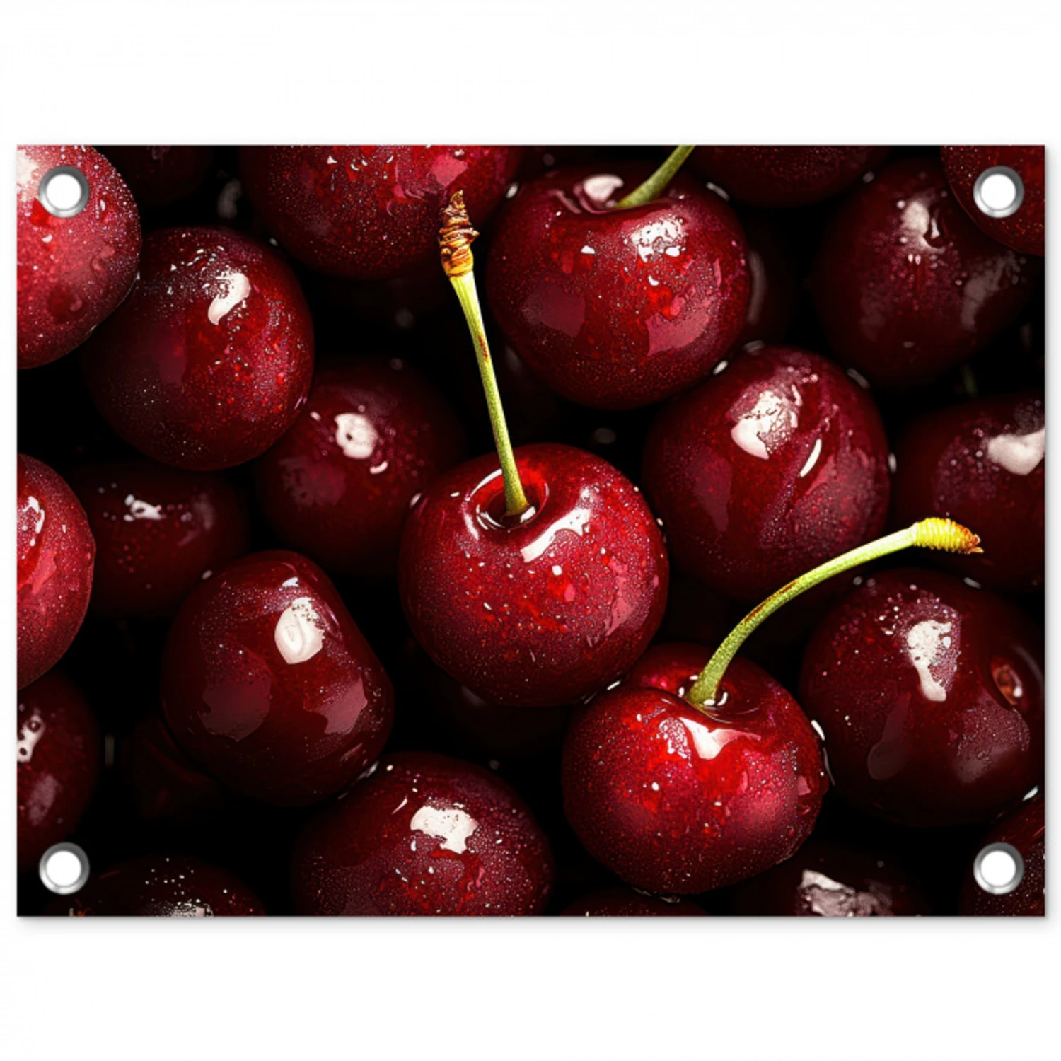 Rood - Fruit - Kersen tuinposter los doek klein -3d