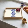 Schelpen - Blauw - Patroon Dienblad Rechthoek middel -sfeer2