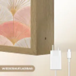 Waaiers - Goud - Roze Light Box met batterij (Wandlamp) middel 907 -USP_websiteoplaadbaarDE