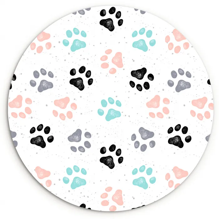 Paw - Pattern - Color Wandcirkel plexiglas klein 852 -3d