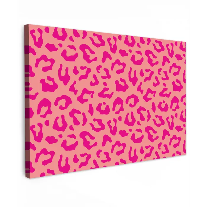 Panterprint - Roze - Dierenprint - Minimalistisch canvas 2cm klein -z3d